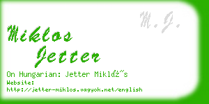 miklos jetter business card